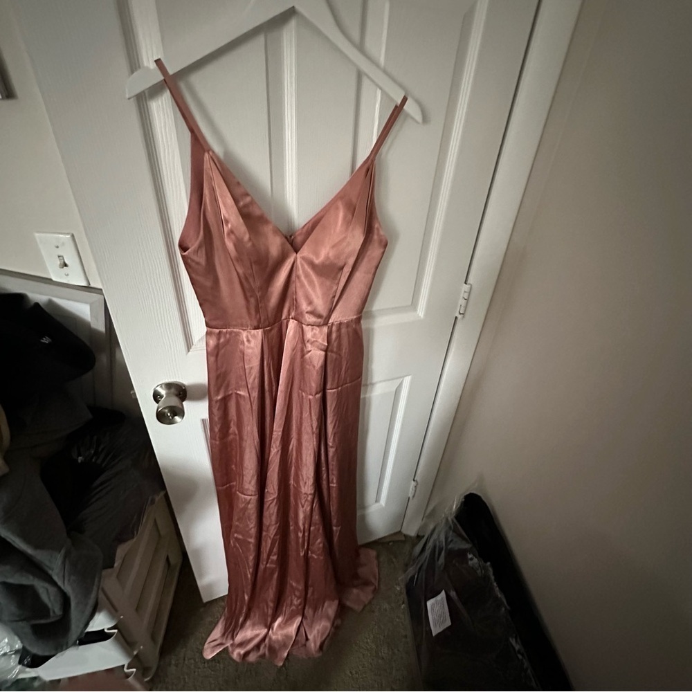 Dusty Pink Satin Dress